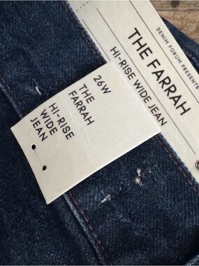 Denim Forum The Farrah Hi-Rise Wide Jean - Dark Blue